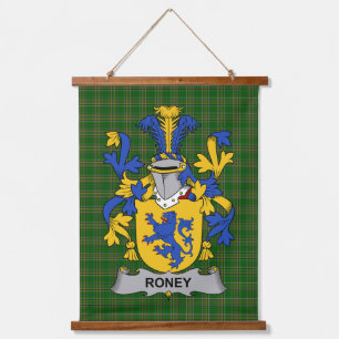 Irisches Roney oder O_Rooney Wappen Familienwappen Wandteppich Mit Holzrahmen