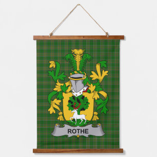 Irisches Rothe-Wappen Familienwappen Wandteppich Mit Holzrahmen