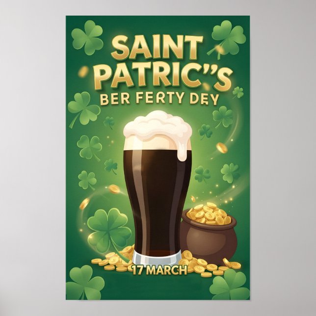 Irisches Sankt-Patrick-Party-Bier-Festival Poster (Vorne)
