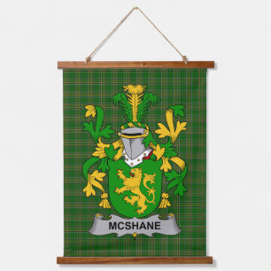 Irisches Shane oder McShane Wappen Familienwappen Wandteppich Mit Holzrahmen
