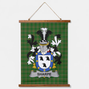 Irisches Sharpe-Wappen Familienwappen Wandteppich Mit Holzrahmen