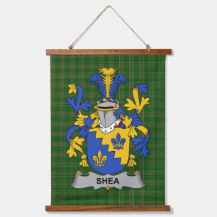 Irisches Shea oder O_Shee Wappen Familienwappen Wandteppich Mit Holzrahmen