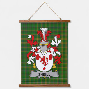 Irisches Sheill oder O_Sheil Wappen Familienwappen Wandteppich Mit Holzrahmen