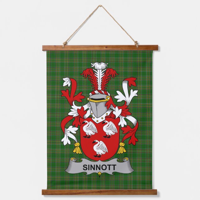 Irisches Sinnott oder Synnott Wappen Familienwappe Wandteppich Mit Holzrahmen (Vorderseite)