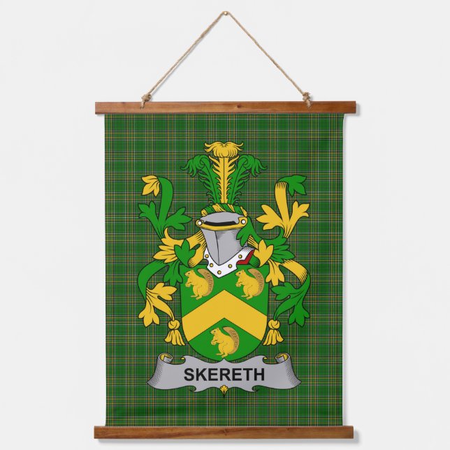 Irisches Skereth oder Skerret Wappen Familienwappe Wandteppich Mit Holzrahmen (Vorderseite)