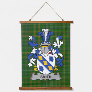 Irisches Smith oder Smyth Wappen Familienwappen Wandteppich Mit Holzrahmen