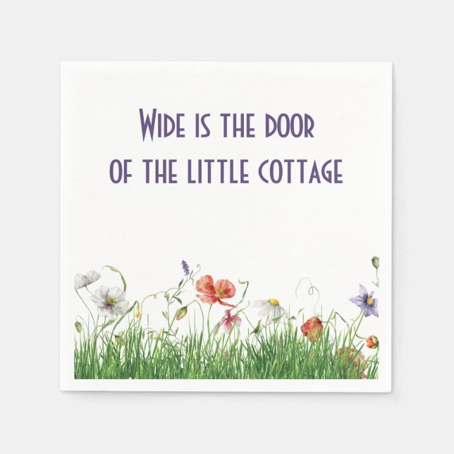 Irisches Sprichwort mit Wildblumen Serviette (Vorderseite)