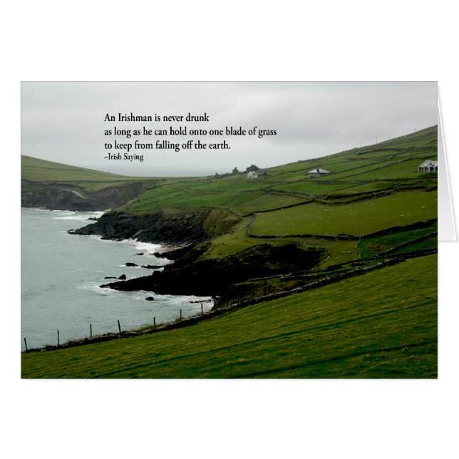 Irisches Sprichwort über das Trinken (Vorderseite (Horizontal))