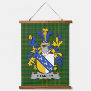 Irisches Stanley-Wappen Familienwappen Wandteppich Mit Holzrahmen