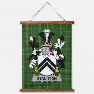 Irisches Staunton Wappen Familienwappen Wandteppich Mit Holzrahmen