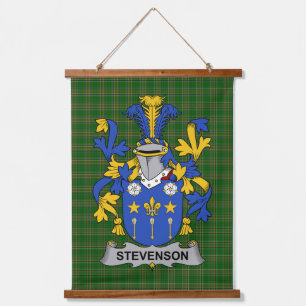 Irisches Stevenson-Wappen Familienwappen Wandteppich Mit Holzrahmen