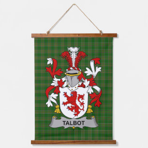 Irisches Talbot-Wappen Familienwappen Wandteppich Mit Holzrahmen