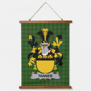 Irisches Tanner Coat of Arms Familienwappen Wandteppich Mit Holzrahmen