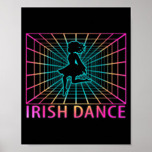 Irisches Tanz Retro-Tänzer-Geschenk Poster