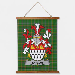 Irisches Taylor-Wappen Familienwappen Wandteppich Mit Holzrahmen