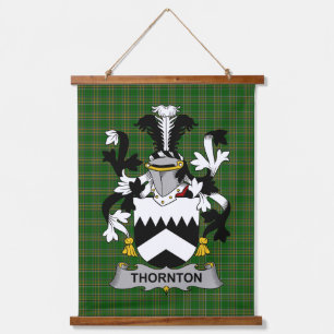 Irisches Thornton Wappen Familienwappen Wandteppich Mit Holzrahmen