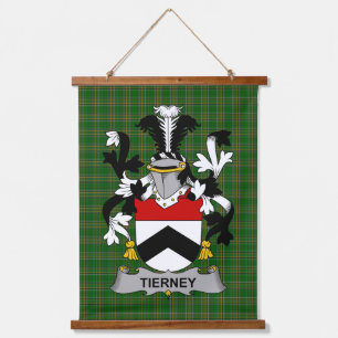 Irisches Tierney-Wappen Familienwappen Wandteppich Mit Holzrahmen