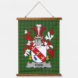 Irisches Todd oder Tod Wappen Familienwappen Wandteppich Mit Holzrahmen