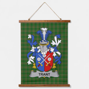 Irisches Trant oder Trent Wappen Familienwappen Wandteppich Mit Holzrahmen