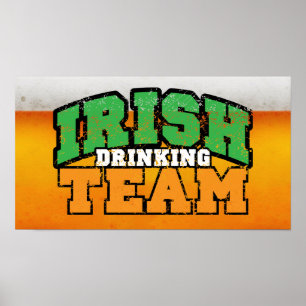 Irisches trinkendes Team-Plakat $18,95 Poster