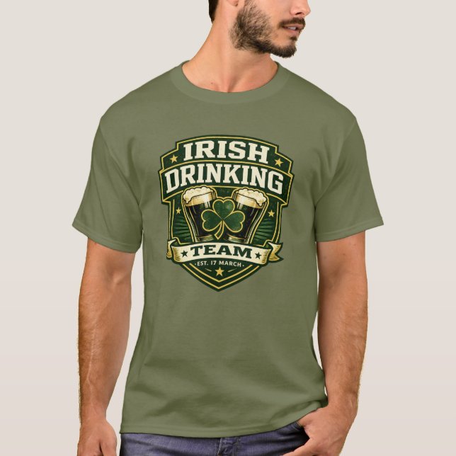 Irisches Trinkteam St. Patrick’s Day Lustiges Bier T-Shirt (Vorderseite)