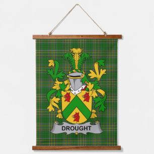 Irisches Trockenheits-Wappen Familienwappen Wandteppich Mit Holzrahmen