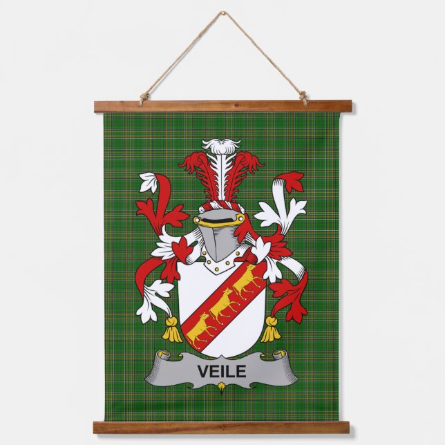 Irisches Veile oder Veale Wappen Familienwappen Wandteppich Mit Holzrahmen (Vorderseite)