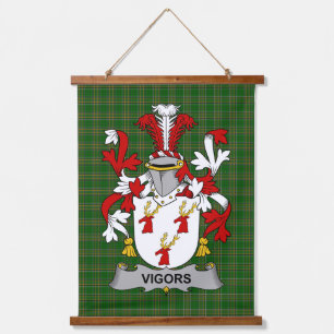Irisches Vigors Wappen Familienwappen Wandteppich Mit Holzrahmen