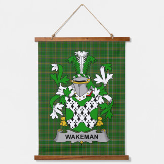 Irisches Wakeman-Wappen Familienwappen Wandteppich Mit Holzrahmen