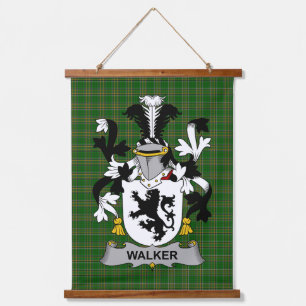 Irisches Walker Wappen Familienwappen Wandteppich Mit Holzrahmen