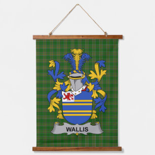 Irisches Wallis-Wappen Familienwappen Wandteppich Mit Holzrahmen