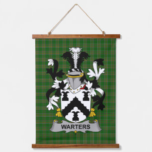 Irisches Warters Wappen Familienwappen Wandteppich Mit Holzrahmen