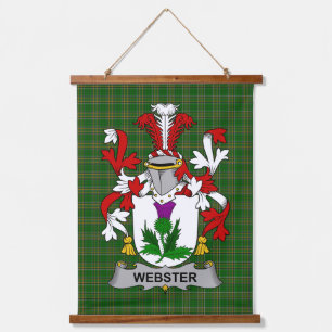 Irisches Webster Wappen Familienwappen Wandteppich Mit Holzrahmen