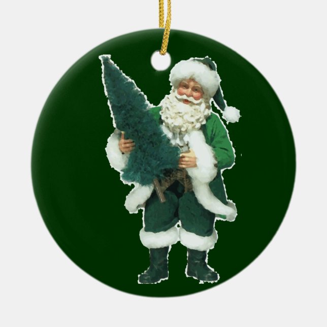 Irisches Weihnachten Weihnachtsmann Keramikornament (Vorne)