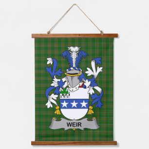 Irisches Weir oder McWeir Wappen Familienwappen Wandteppich Mit Holzrahmen