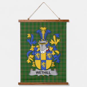 Irisches Wethill Wappen Familienwappen Wandteppich Mit Holzrahmen
