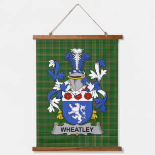 Irisches Wheatley-Wappen Familienwappen Wandteppich Mit Holzrahmen