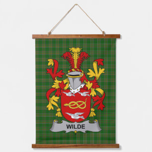Irisches Wilde Wappen Familienwappen Wandteppich Mit Holzrahmen