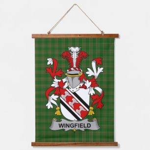 Irisches Wingfield-Wappen Familienwappen Wandteppich Mit Holzrahmen