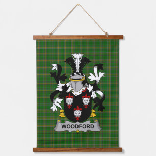 Irisches Woodford Wappen Familienwappen Wandteppich Mit Holzrahmen
