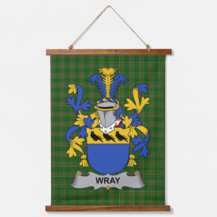 Irisches Wray-Wappen Familienwappen Wandteppich Mit Holzrahmen