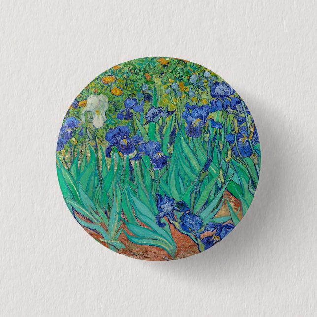 "IRISES 1889" VON VINCENT Van Gogh ABZEICHEN Button (Vorderseite)