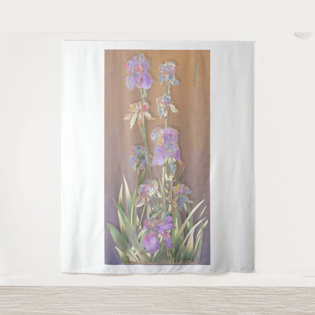 Irises Art Tapestry Wandteppich (Vorderseite)