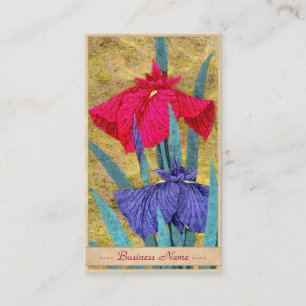 Irises die orientalischen abstrakten Blumen, die Visitenkarte
