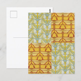 Irises Dragonflies Butterflies Art Nouveau Postkarte