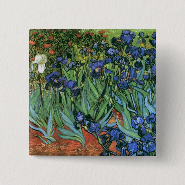 Irises (F608) Van Gogh Fine Art Button (Vorderseite)