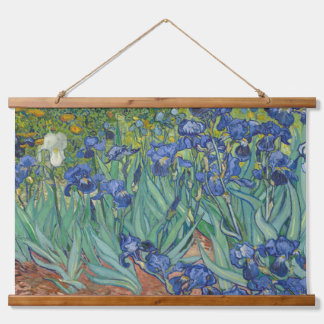 Irises, Floral Oil Painting, Vincent Van Gogh Wandteppich Mit Holzrahmen