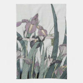 Irises & Grasshopper, Katsushika Hokusai Geschirrtuch