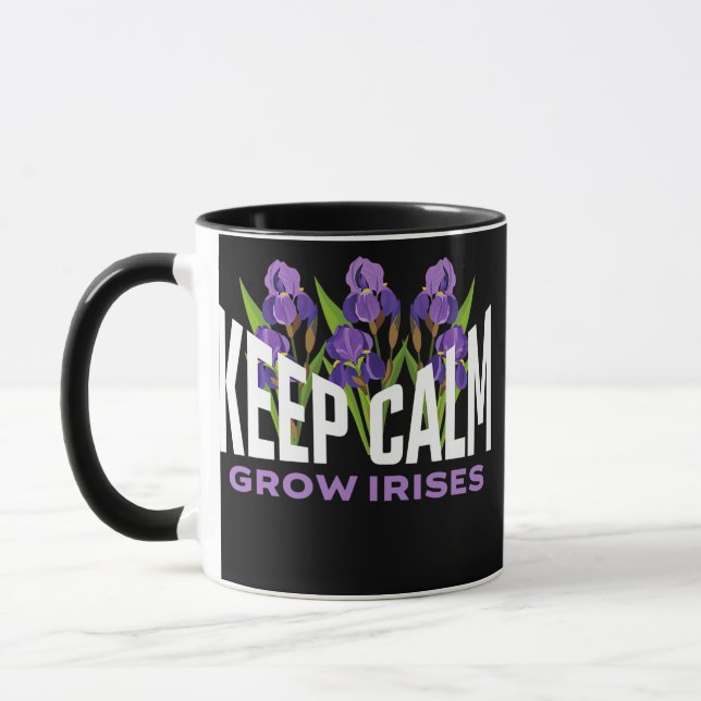 Irises Lover Behielt Calm Grow Irische Garden Blum Tasse (Links)
