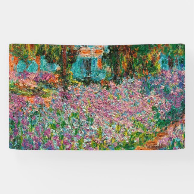 Irises Monet Garden Giverny Blume Banner (Horizontal)